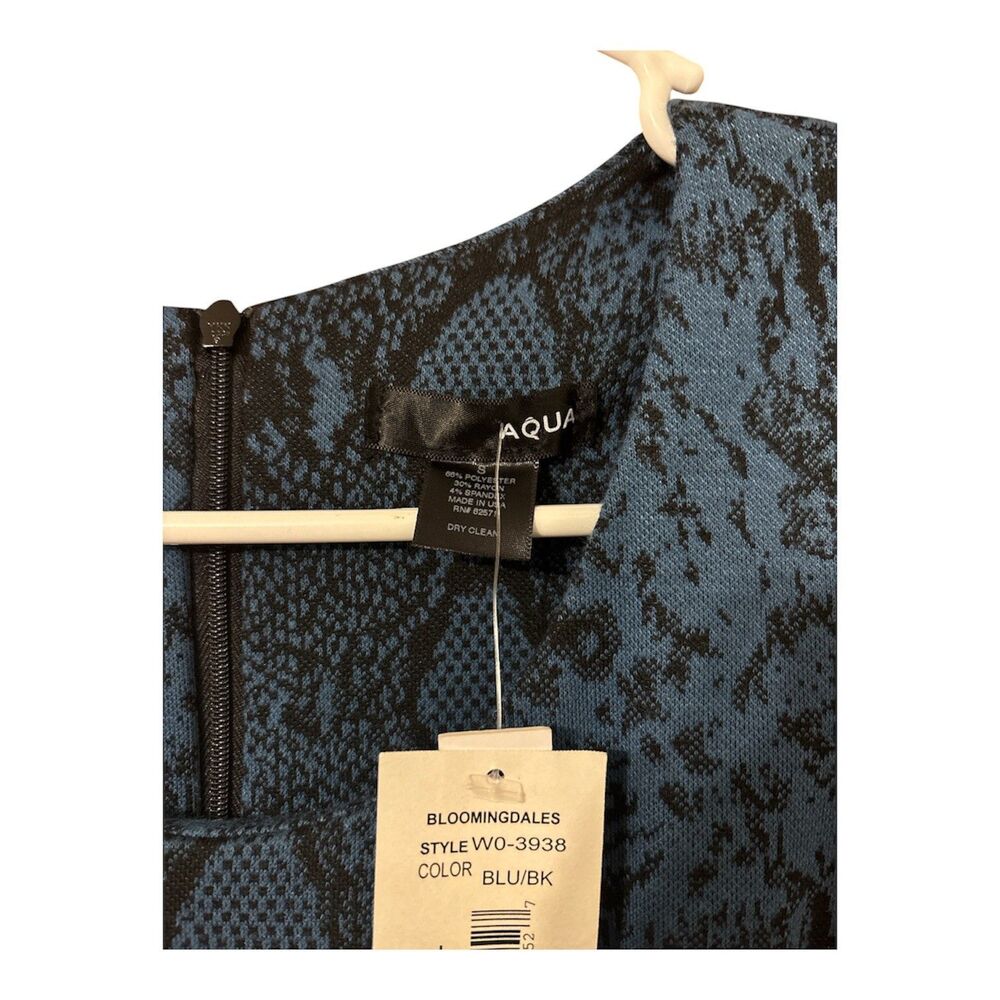 Aqua Skater Dress Size Small S Snake Skin Design Blue and Black Brand New BNWT - Picture 4 of 4